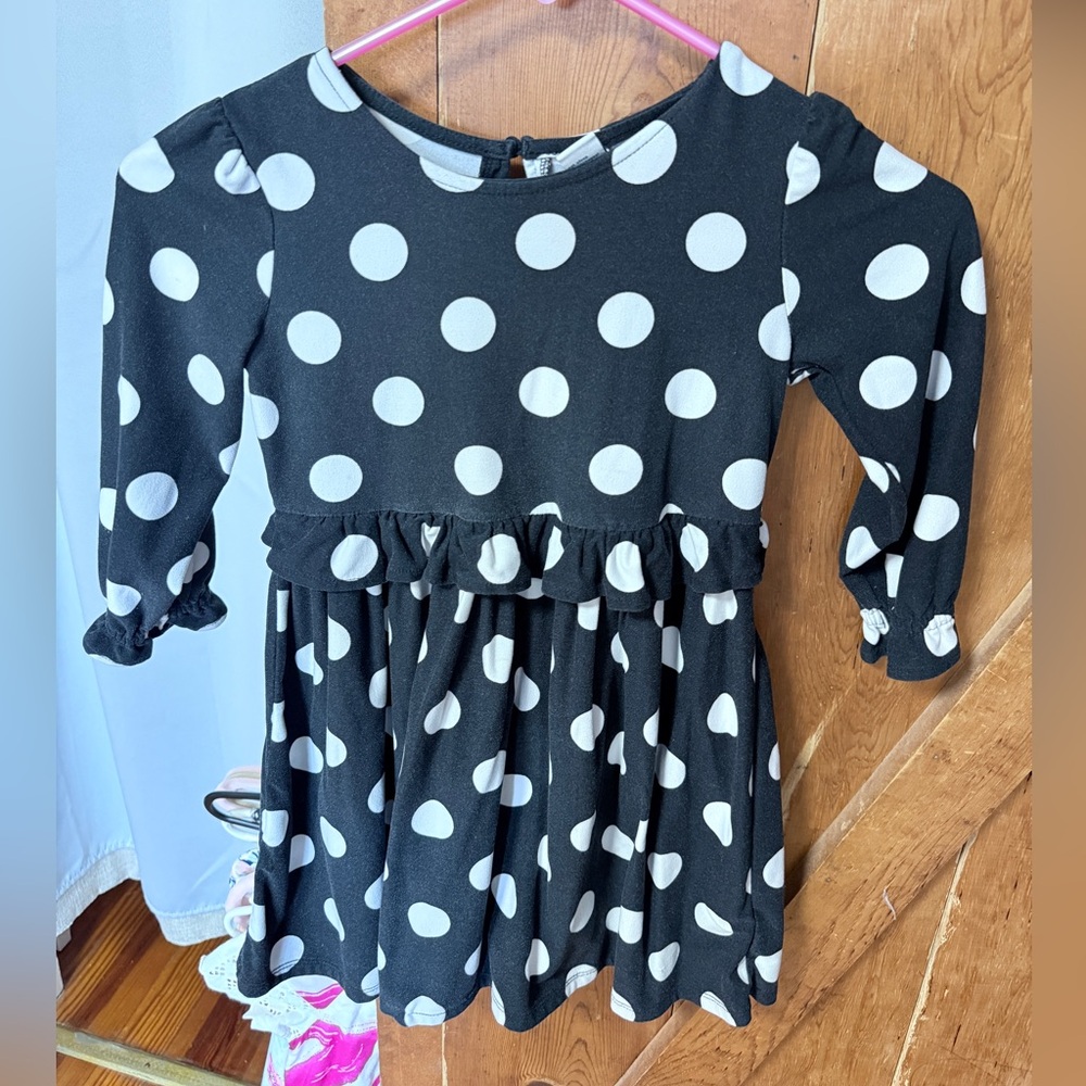 Old Navy Black Dress with White Polka Dots